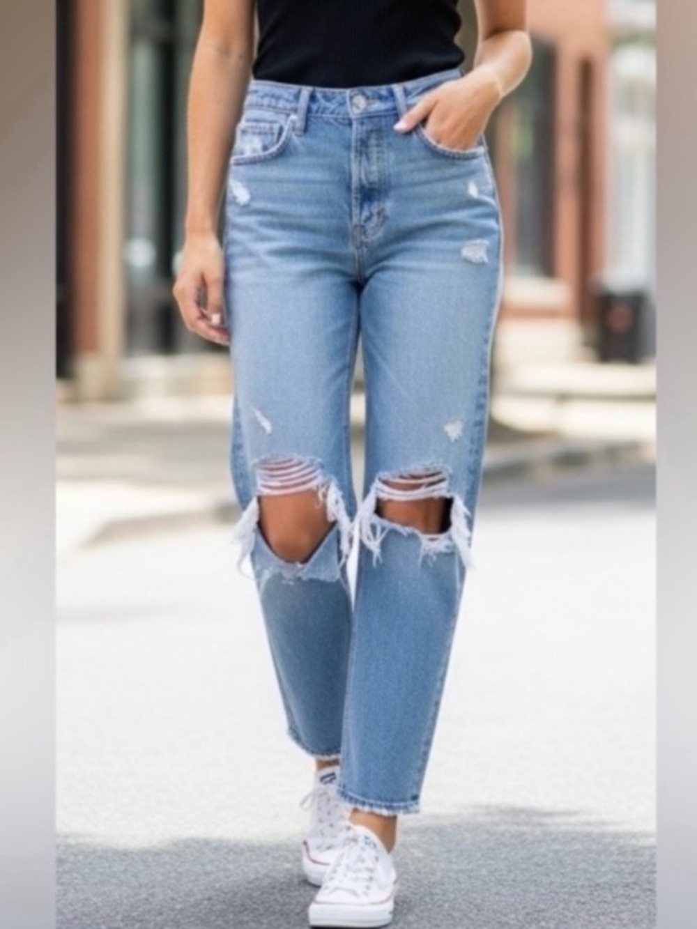 Agolde Medium Wash Distressed 90s Jean